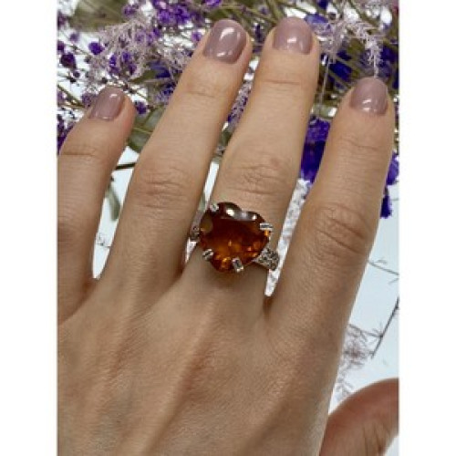 925 Sterling Silver Heliodor & Marcasite 