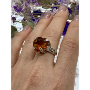 925 Sterling Silver Heliodor & Marcasite 