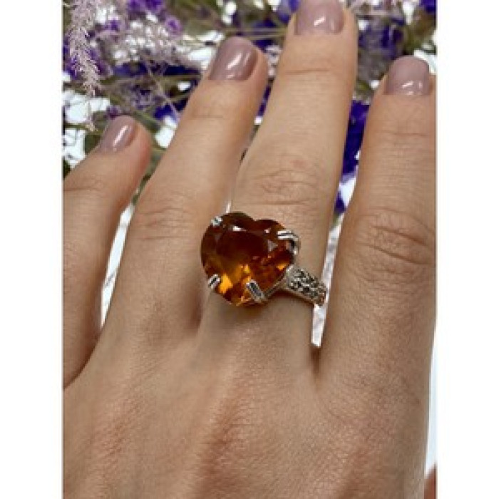 925 Sterling Silver Heliodor & Marcasite 