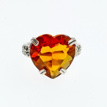 925 Sterling Silver Heliodor & Marcasite 