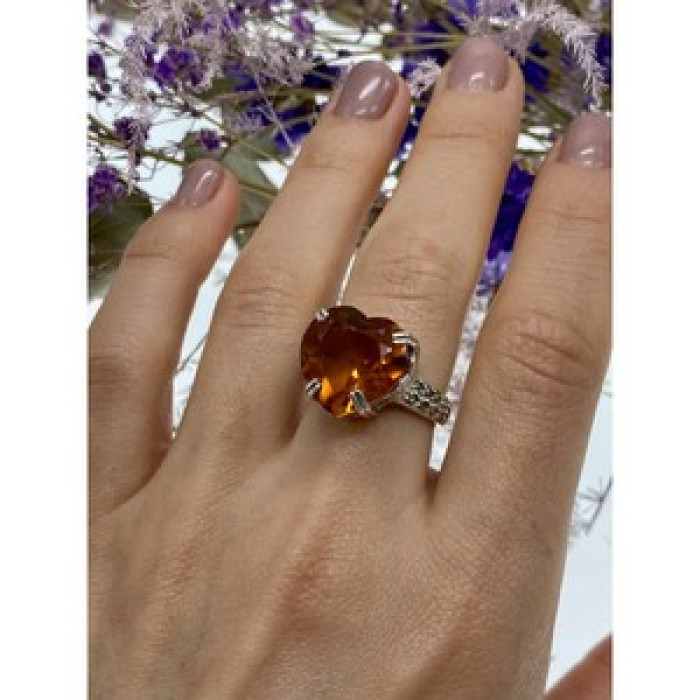 925 Sterling Silver Heliodor & Marcasite 