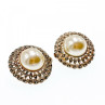 Vintage 925 Sterling Silver Pearl & Marcasites Clip-On Earrings