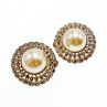 Vintage 925 Sterling Silver Pearl & Marcasites Clip-On Earrings