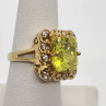 925 Sterling Silver Aquamarine & CZ Ring Size 8