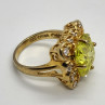925 Sterling Silver Aquamarine & CZ Ring Size 8