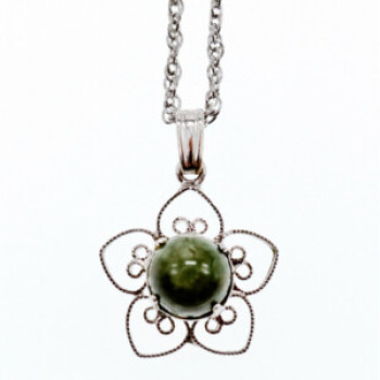 925 Sterling Silver Agate Chain With Pendant