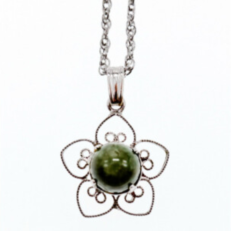 925 Sterling Silver Agate Chain With Pendant