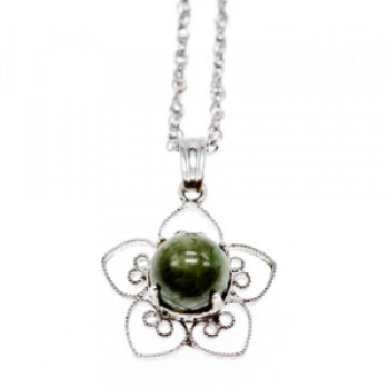 925 Sterling Silver Agate Chain With Pendant