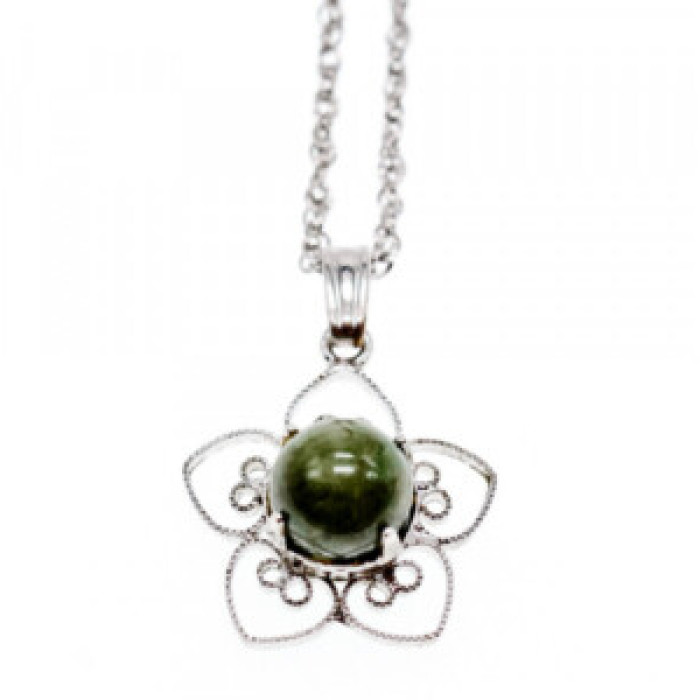 925 Sterling Silver Agate Chain With Pendant