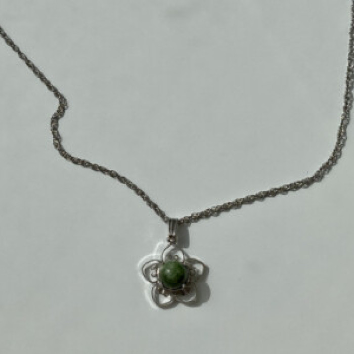 925 Sterling Silver Agate Chain With Pendant