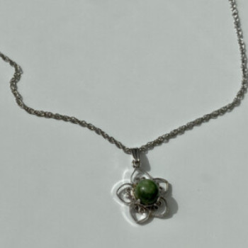 925 Sterling Silver Agate Chain With Pendant