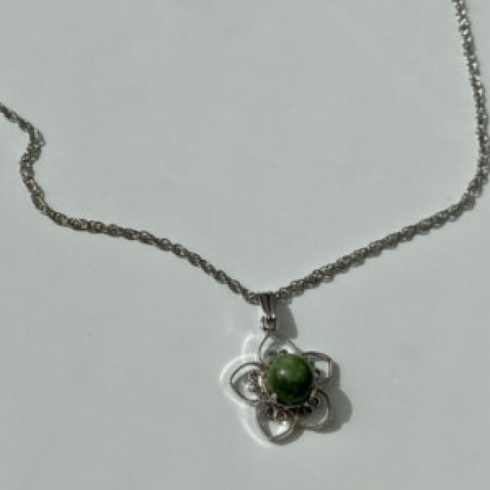 925 Sterling Silver Agate Chain With Pendant