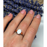 925 Sterling Silver Opal & Hessonite Ring Size 8
