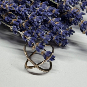 925 Sterling Silver Gold Plated CZ Ring Size 8