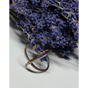 925 Sterling Silver Gold Plated CZ Ring Size 8