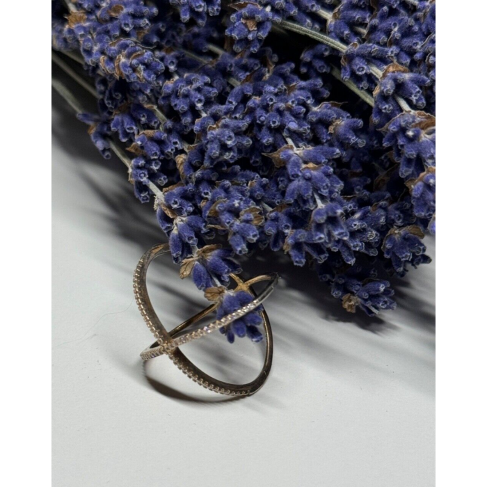 925 Sterling Silver Gold Plated CZ Ring Size 8