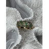 10K YELLOW GOLD RING EMERALD & DIAMOND SIZE 6