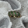 10K Yellow Gold Ring Emerald & Diamond Size 6