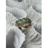 10K YELLOW GOLD RING EMERALD & DIAMOND SIZE 6