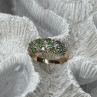 10K Yellow Gold Ring Emerald & Diamond Size 6