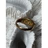 10K YELLOW GOLD RING EMERALD & DIAMOND SIZE 6