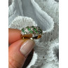 10K YELLOW GOLD RING EMERALD & DIAMOND SIZE 6