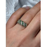 10K YELLOW GOLD RING EMERALD & DIAMOND SIZE 6
