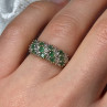10K Yellow Gold Ring Emerald & Diamond Size 6