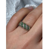 10K YELLOW GOLD RING EMERALD & DIAMOND SIZE 6