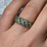 10K Yellow Gold Ring Emerald & Diamond Size 6