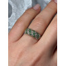 10K YELLOW GOLD RING EMERALD & DIAMOND SIZE 6
