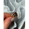 14K YELLOW GOLD RING GARNET FLOWER SIZE 5