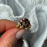 14K Yellow Gold Ring Garnet Flower Size 5