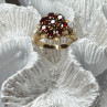 14K Yellow Gold Ring Garnet Flower Size 5