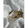 14K YELLOW GOLD RING GARNET FLOWER SIZE 5