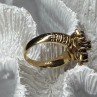 14K Yellow Gold Ring Garnet Flower Size 5
