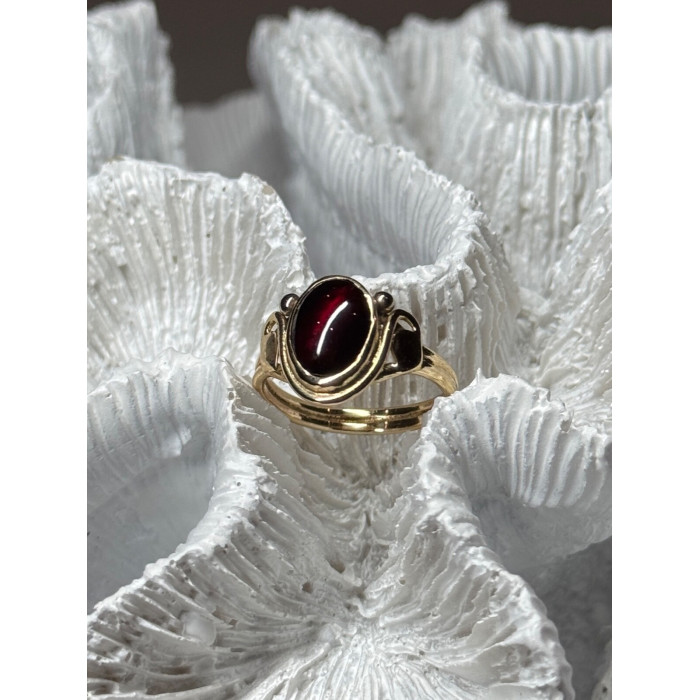 14K YELLOW GOLD AMBER ELEGANT RING SIZE 5