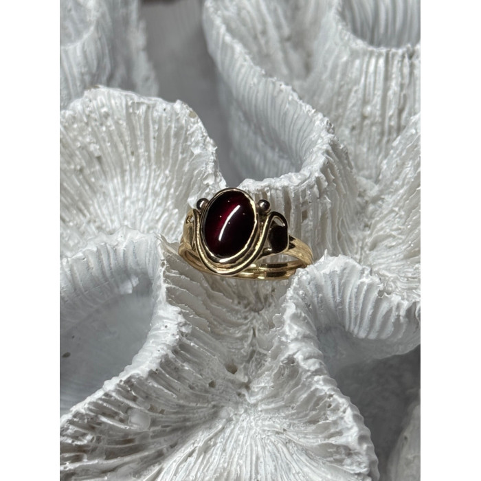 14K YELLOW GOLD AMBER ELEGANT RING SIZE 5