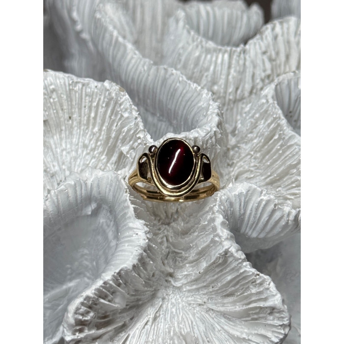 14K YELLOW GOLD AMBER ELEGANT RING SIZE 5