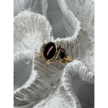 14K YELLOW GOLD AMBER ELEGANT RING SIZE 5