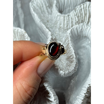 14K YELLOW GOLD AMBER ELEGANT RING SIZE 5