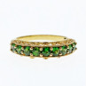 925 Sterling Silver Gold Plated Peridot Ring Size 10.25