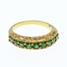 925 Sterling Silver Gold Plated Peridot Ring Size 10.25