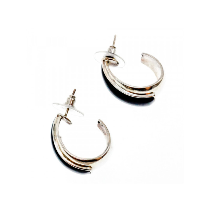 925 Sterling Silver Black Nephrite Stud Earrings