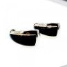 925 Sterling Silver Black Nephrite Stud Earrings