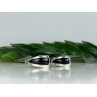 925 Sterling Silver Black Nephrite Stud Earrings