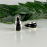 925 Sterling Silver Black Nephrite Stud Earrings