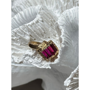 14K YELLOW GOLD RING RUBY SIZE 2.5
