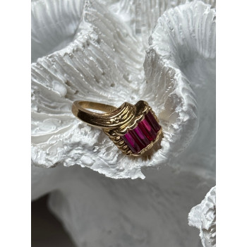 14K YELLOW GOLD RING RUBY SIZE 2.5