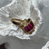 14K Yellow Gold Ring Ruby Size 2.5